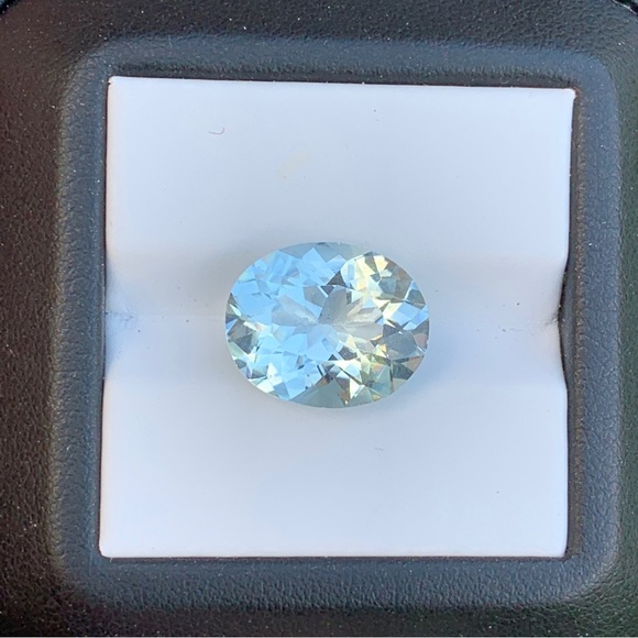 💎 CERTIFIED 6.69 CRT~Natural Aquamarine Oval Brilliant Cut Gemstone - Picture 9 of 17